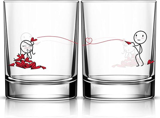 BoldLoft Love Will Find A Way Couple Drinking Glasses-Gifts for Her, Girlfriend, Wife, Romantic Gifts for Anniversary, Valentines, Birthday, His and Hers Home Decor for Couples