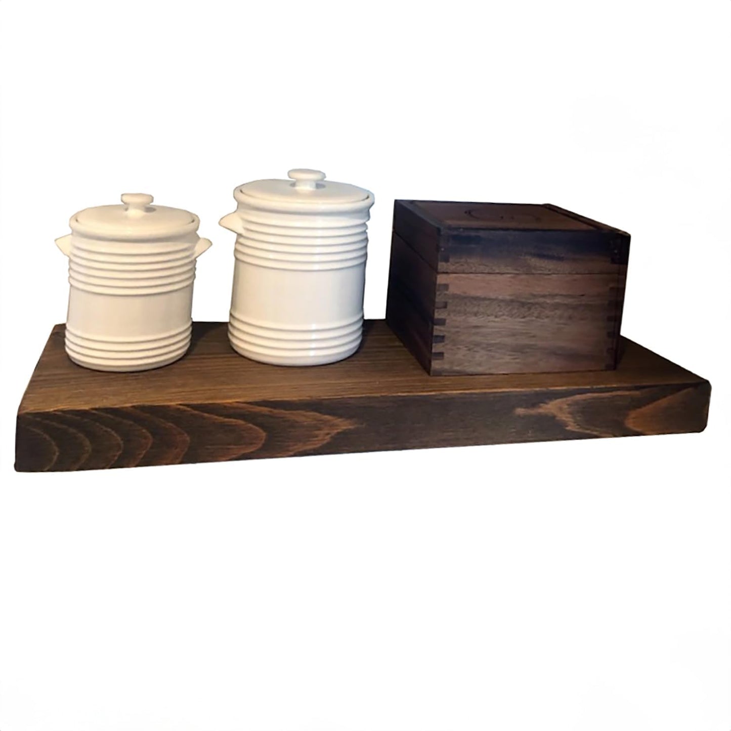 Joel's Antiques - 24 Inch Wooden Floating Shelves for Wall - 24x12x2 in - Made of Natural Wood - Short Heavy Duty Rustic Wall Shelves for Bedroom - Perfect for Bathroom, Kitchen - Medium Brown