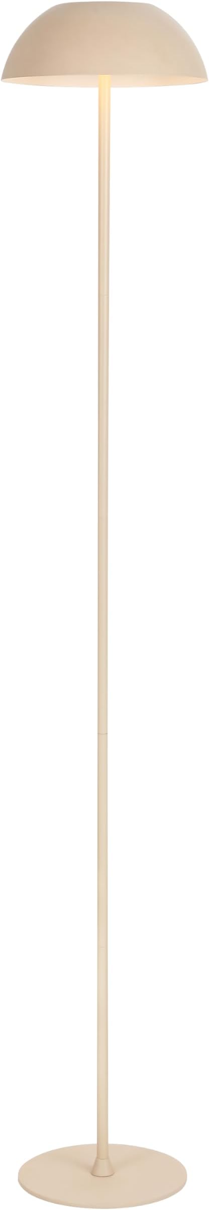 JONATHAN Y Laurel 59" Contemporary Minimalist Mushroom Metal Outdoor Floor Lamp, Almond, Rechargeable Cordless and Dimmable with Integrated LED, Weather Resistant for Patio JYL7165C