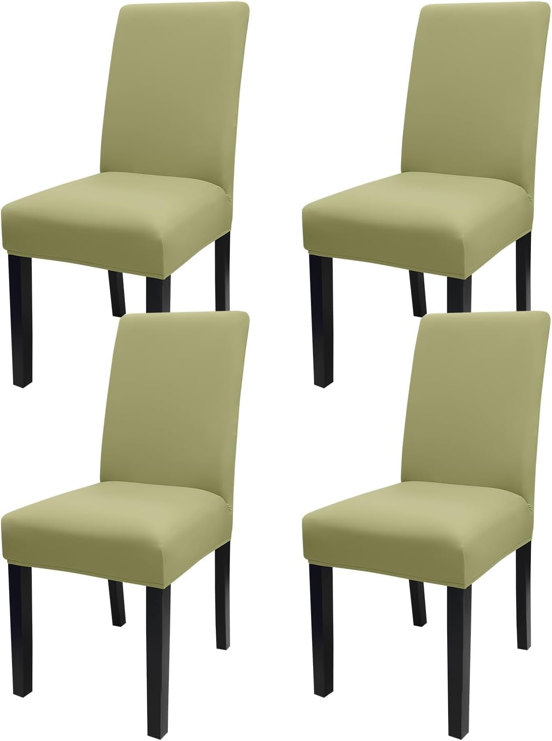 JQinHome Sage Green Chair Covers for Dining Room Set of 4, High Stretch Removable Washable Parsons Chair Slipcover for Home Party Hotel Wedding Ceremony (4PCS,Sage Green)
