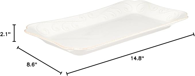 Lenox French Perle Hors D'Oeuvre Tray, 13.5-Inch, White -