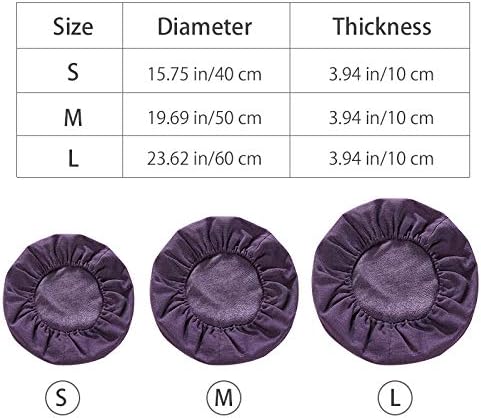 Round Floor Pillow Cover Tatami Floor Cushion Cover Straw Japanese Futon Cover Meditation Seating Ottoman Throw Protector for Living Room Indoor Outdoor Purple,23.62 inches