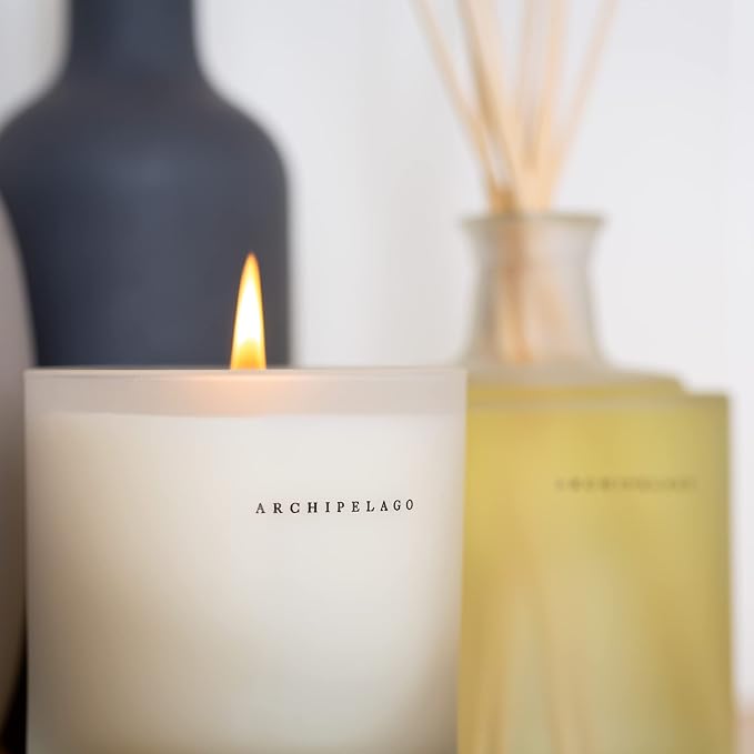 Archipelago Botanicals Scented Candle, Lanai, Hand-Poured Premium Wax Blend, Lead-Free Cotton Wicks, Glass Candle Jar with Gift Box, Burns Approx. 60 Hours, 10 Oz.