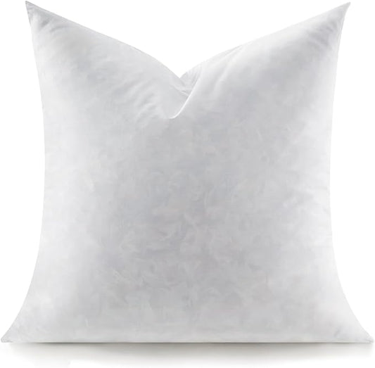 Feather Throw Pillow Insert, Soft Fluffy Square 24 x 24 Inches Decorative Pillow Insert, Feather and Down Filled Euro Pillows for Bed, Couch and Cushion