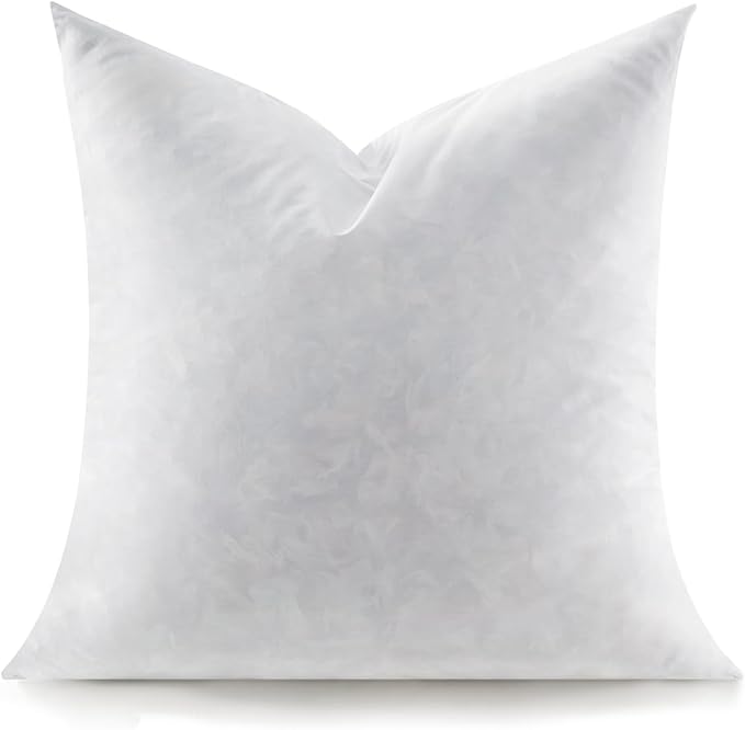 Feather Throw Pillow Insert, Soft Fluffy Square 26 x 26 Inches Decorative Pillow Insert, Feather and Down Euro Pillows for Bed, Couch and Cushion