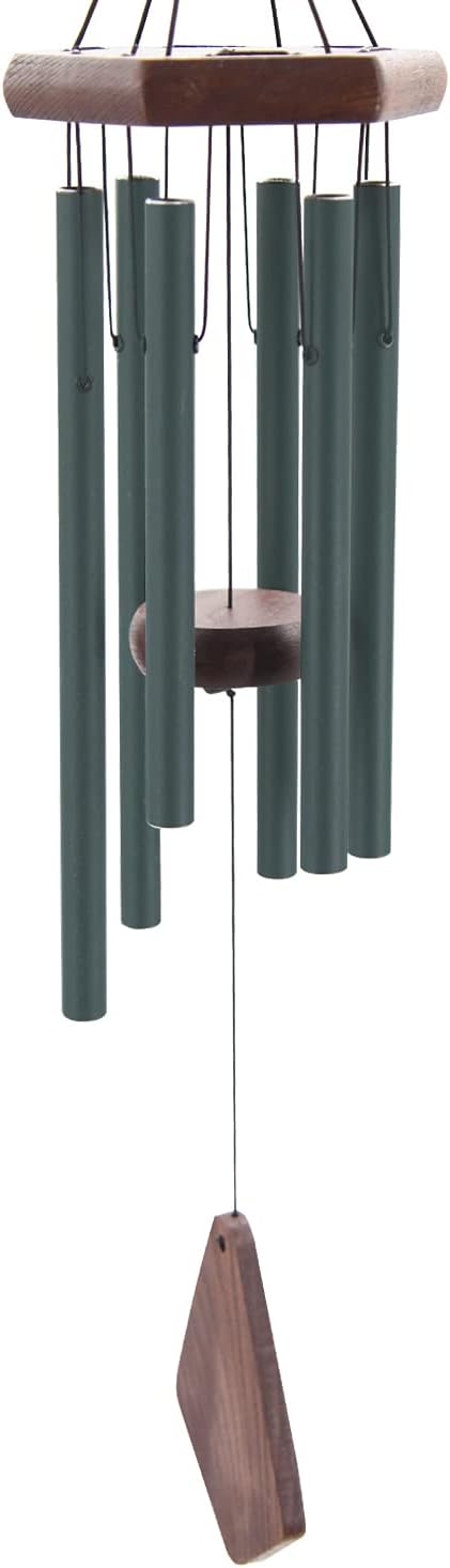 Small Green Wind Chimes for Outside, Tuned Soothing Melody, Sympathy Chimes for Mom/Housewarming, Outdoor Decoration