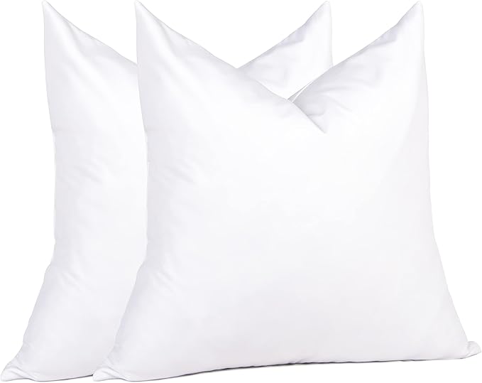puredown® 16x16 Feathers Down Pillow Inserts, Set of 2 Square Decorative Throw Pillow Inserts for Couch, Bed Decor