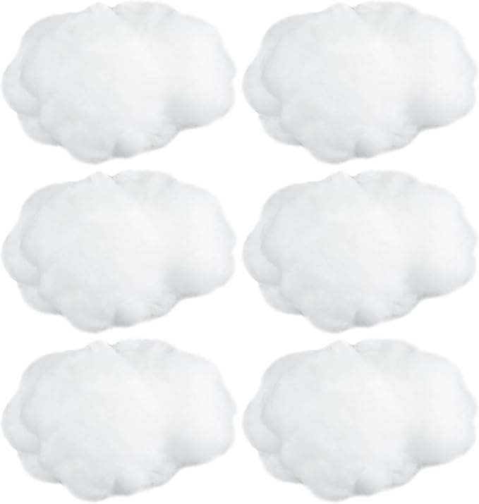 Jetec 6 Pieces Artificial Cloud Props Imitation 3D Cloud Shape Hanging Decorations Room DIY Decorative Hanging Ornament for Wedding Party Stage Show Decor (Large Size)