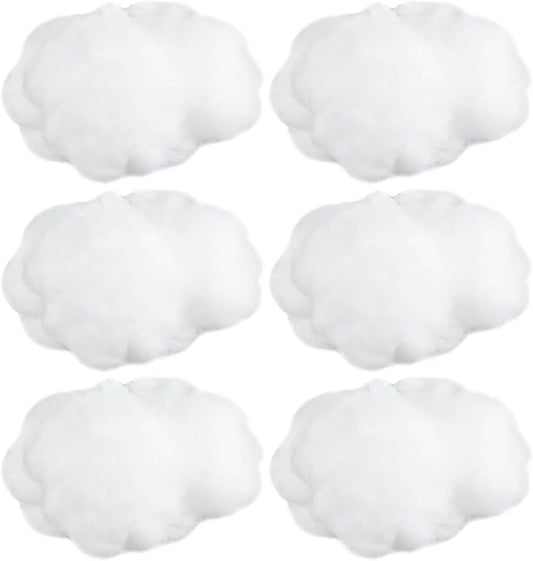 Jetec 6 Pieces Artificial Cloud Props Imitation 3D Cloud Shape Hanging Decorations Room DIY Decorative Hanging Ornament for Wedding Party Stage Show Decor (Large Size)