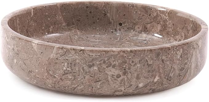 Marble Decorative Bowl 8" Inches Oceanic Handmade Large Fruits Holder for Kitchen Counter Serving, Modern key Bowl, Fruit Dish & Fruit Storage
