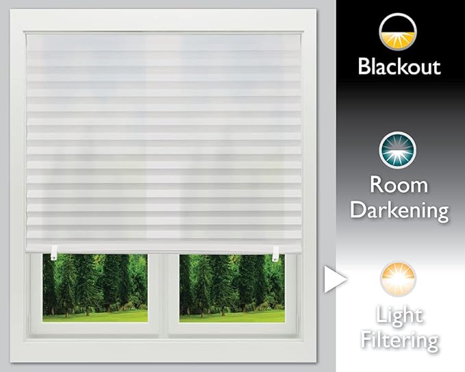 Redi Shade No Tools Original Light Filtering Pleated Paper Shade White, 36" W x 72" L, 6 Pack