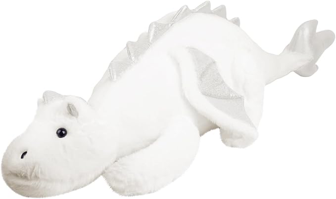 ARELUX Giant 50in 3Lb Big White Dragon Large Stuffed Animals Cute Plush Toy Fuzzy Jumbo Dinosaur Pillow Plushies with Wings Cuddly Soft Green Pterosaur Plushie for Friends Family Member