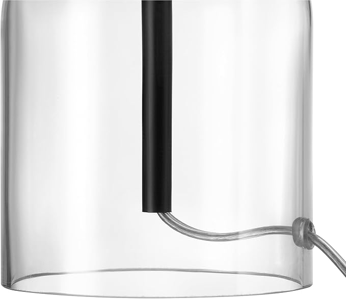 Globe Electric 15-Inch Table Lamp, Glass Base, Matte Black, White Linen Shade, Rotary Switch on Socket, 61000141