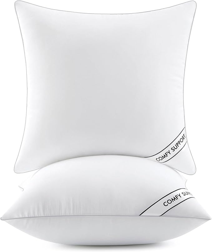 MIULEE 22x22 Inch Pillows Inserts, Pack of 2 Down Alternative Virgin Filling Comfy Support Throw Pillows for Sofa Couch Bed