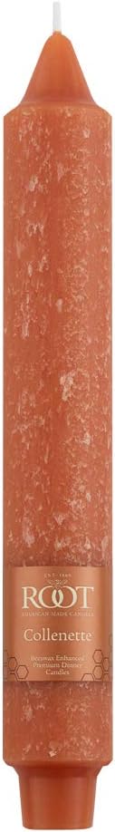 Root 4-Count Unscented Dinner Candles Dripless Beeswax Enhanced Timberline™ Collenette Boxed Candle Set, 9-Inch, Rust
