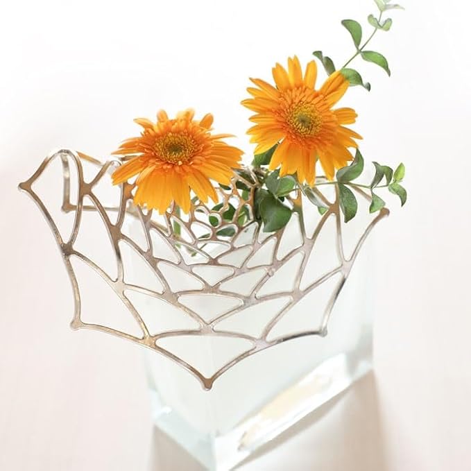 NOUSAKU Foldable Basket - Dahlia - Φ 8.4 inches, made with tin, Japanese traditional craft