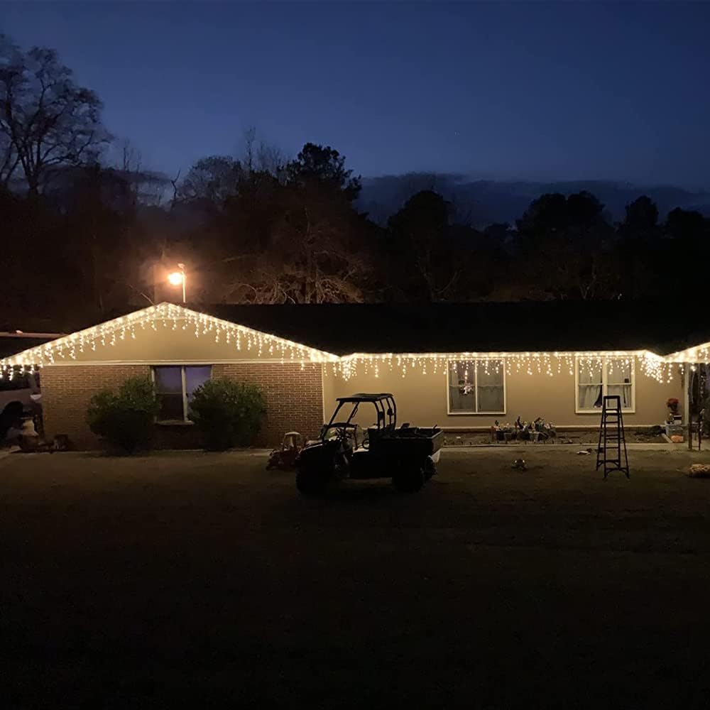 YASSEN Bluetooth APP Fairy Lights - 300 LED 30ft Icicle Style String Lights for Indoor & Outdoor Decorations (Warm White)