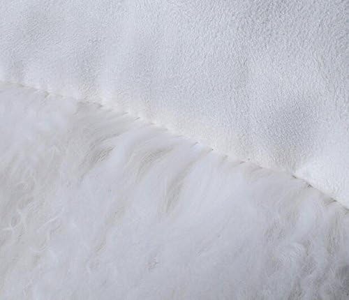 Real 100% Tibetan Mongolian Lamb Sheepskin Wool Fur Throw Pillow Covers White 26x26 Inch, Super Soft Plush Leather Accent Pillowcase Decorative Cushion Cover for Living Room Bedroom