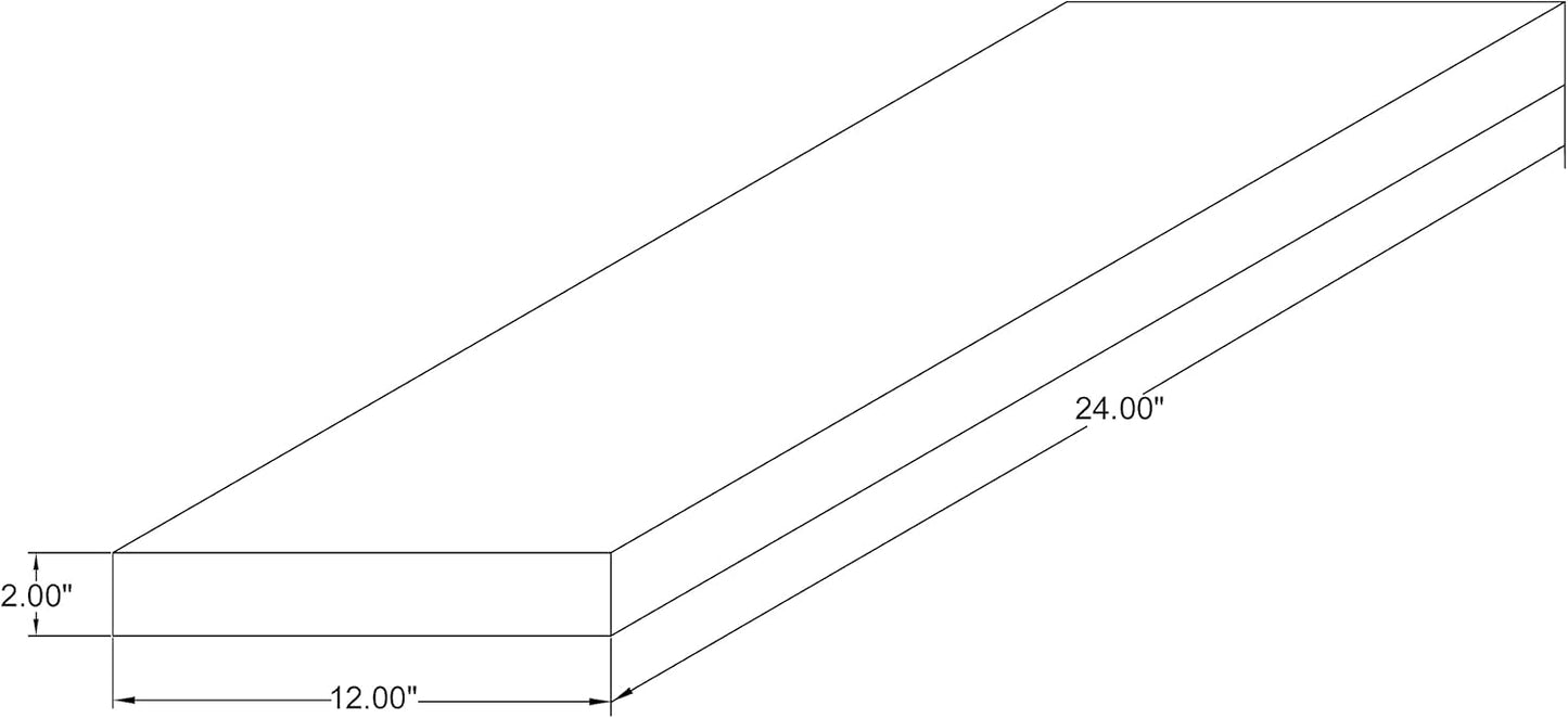 Joel's Antiques 24 Inch Wooden Floating Shelves for Wall - 24x12x2 in - Made of Natural Wood - Short Deep Heavy Duty Rustic Wall Shelves for Bedroom - Perfect for Bathroom, Kitchen - Mocha