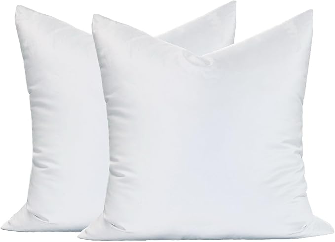 MoonRest® Synthetic Down Alternative 27x27 Square Pillow Insert Form, for Decorative Throw Pillow, Sofa, Cushions, Body and Bed - Pack of 2- Size 27“X 27”