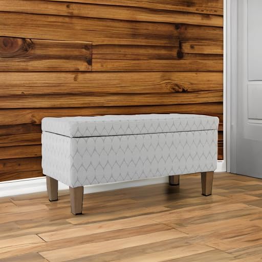 Kinfine 36" Geometric Storage Bench - Gray & Brown
