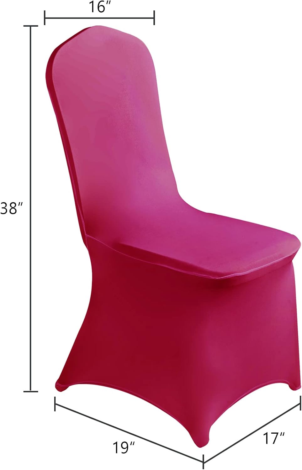 SUPERO Waterproof Spandex Chair Cover 12PCS, Stretch Dining Chair Covers, Polyester Outdoor Chair Covers, Protector Stretch Chair Cover for Party Universal, Banquet, Wedding Event, Hotel(Fuchsia)