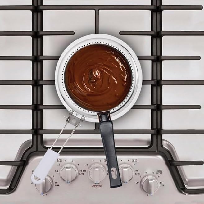 HIC Kitchen Heat Diffuser Reducer Flame Guard With Removable Handle, Stainless Steel, Distributes Heat Evenly And Reduces Scorching, For Gas Electric Glass Stovetops, 8.25-Inch