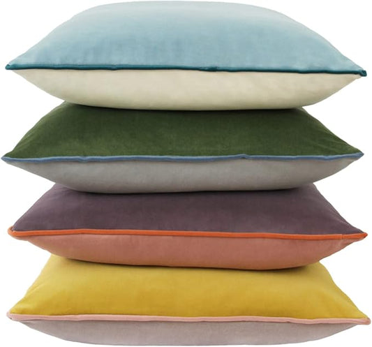 Btyrle Set of 4 Velvet Throw Pillow Covers Soft Throw Pillow Cases 16x16 Inches Square Cushion Covers for Bed Couch Sofa Home Decorative