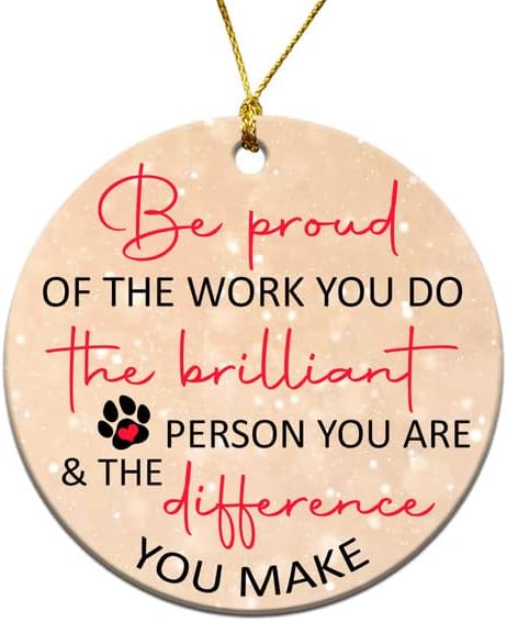 Vet Christmas Ornament 2025-3" Ceramic, Vet Tech Week Appreciation Gifts Bulk for Women Men, Thank You Gift for Veterinarian Dog Cat Grommer Sitter Trainer Kennel Tech Home Décor
