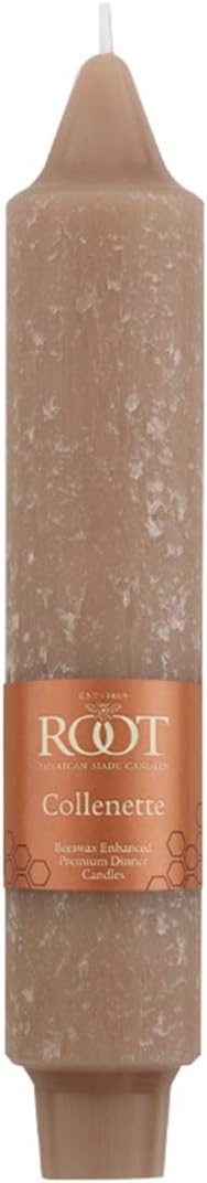 Root Candles 4-Count Unscented Dinner Candles Dripless Beeswax Enhanced Timberline™ Collenette Boxed Candle Set, 7-Inch, Taupe