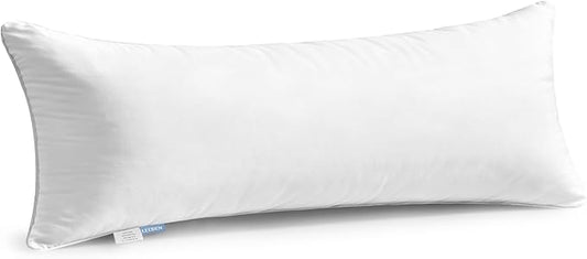 Leeden 14 x 36 Pillow Inserts (Set of 1) - Throw Pillow Inserts with 100% Cotton Cover - Rectangle Interior Sofa Pillow Inserts with Zipper for Sofa, Couch and Home Decor- White