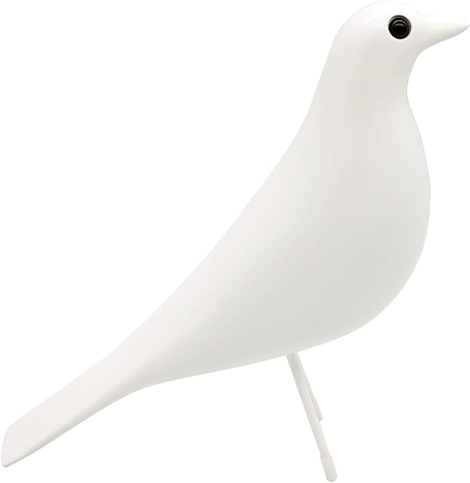 Mid-Century House Bird Home Decor - Room Decor Adornment for Hotel Restaurant Cafe Office Desk Dove Ornament, Arts Pigeon Gifts (White)
