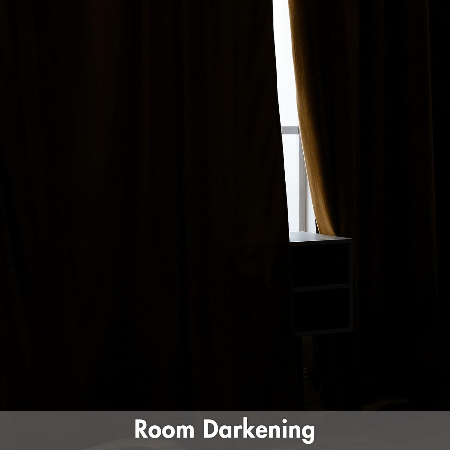 MIULEE Golden Brown Velvet Curtains Thermal Insulated Blackout Curtain Drapes for Bedroom Living Room Darkening 63 Inches Long Curtains Panels Rod Pocket Set of 2