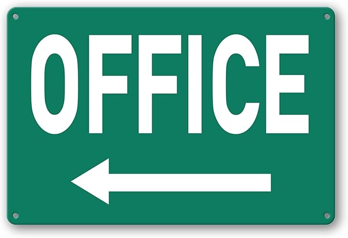 Custom Metal Office Sign for Doors - 'Meeting' with Left Arrow - 8 x 12 In