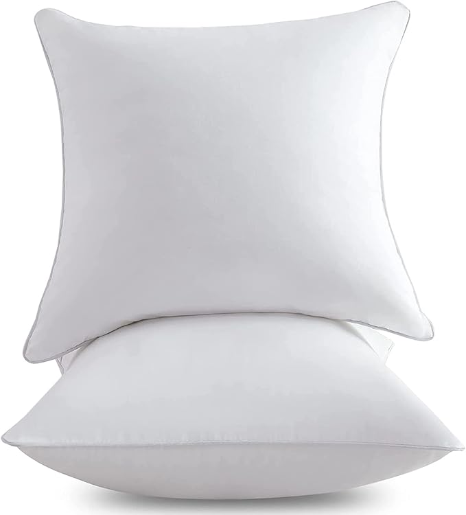 FAVRIQ 26 x 26 Euro Pillow Inserts - 26 Inch Decorative Throw Pillows for Couch Bed Sofa with 100% Cotton Cover - Pack of 2