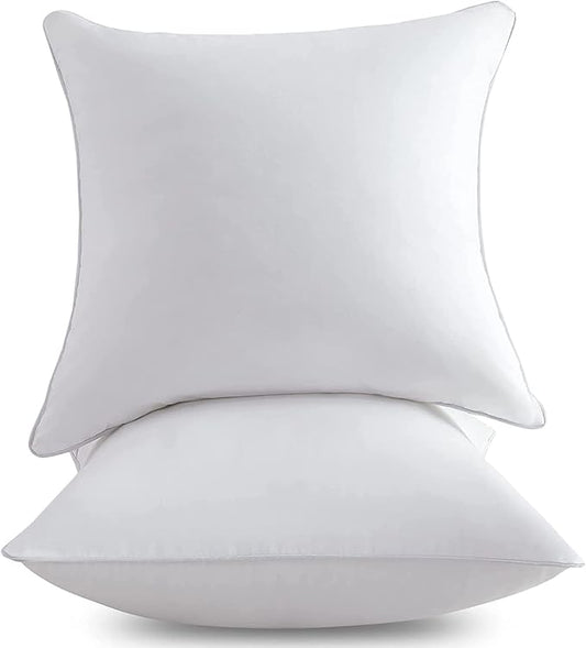 FAVRIQ 26 x 26 Euro Pillow Inserts - 26 Inch Decorative Throw Pillows for Couch Bed Sofa with 100% Cotton Cover - Pack of 2