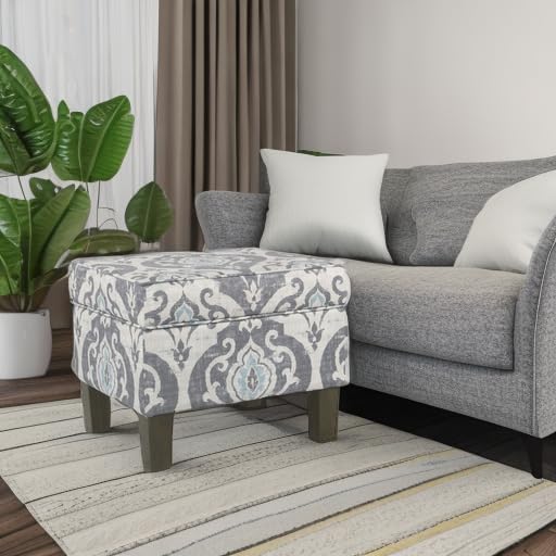 HomePop 22" Modern Rectangular Storage Ottoman - Suri Blue