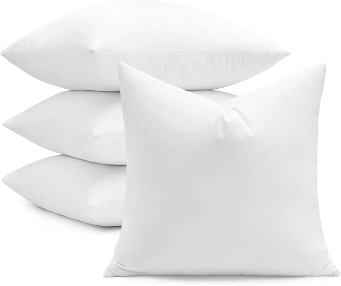 puredown® 24x24 Feather Down Pillow Inserts, 4 Pack Throw Pillow Inserts for Couch, Chairs, Office, Apartments