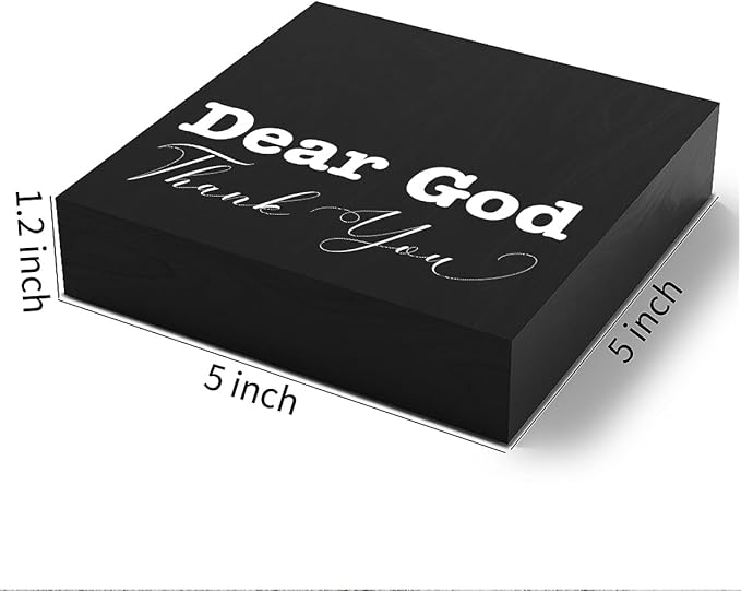 Inspirational Christian Decor Bible Verse Desk Decor Wood Sign Farmhouse Black Wooden Box Sign for Living Room Bedroom Kitchen Table Shelf Counter Cafe Home Office Store Pub Bar Religious Gifts