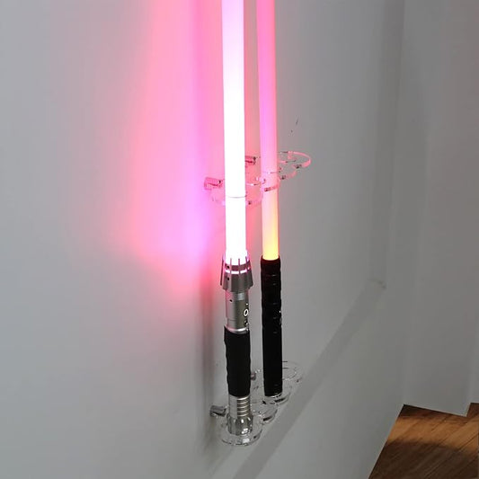 Lightsaber Wall Mount Lightsaber Stand Sword shelf Suitable for Lightsaber Stand Lightsaber Display Swords Light Saber Sword Wall Bracket (Transparent 4 holes)