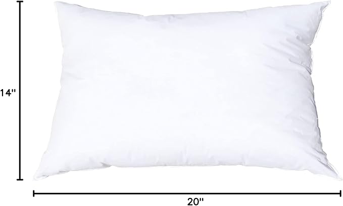 Pillowflex Synthetic Down Pillow Insert - 14x20 Down Alternative Pillow, Ultra Soft, Small Rectangle, Lumbar, Travel, Neck, Sleeping Pillow - 1 Decorative Pillow Form