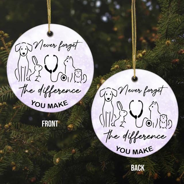 Veterinary Christmas Ornament 2025-3" Ceramic, Vet Tech Week Appreciation Gifts Bulk for Women Men, Thank You Gifts for Veterinarian Assistant Receptionist Kennel Tech Animals Care Décor