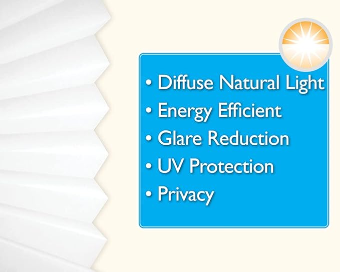 Redi Shade No Tools Original Light Filtering Pleated Paper Shade White, 36" W x 72" L, 6 Pack