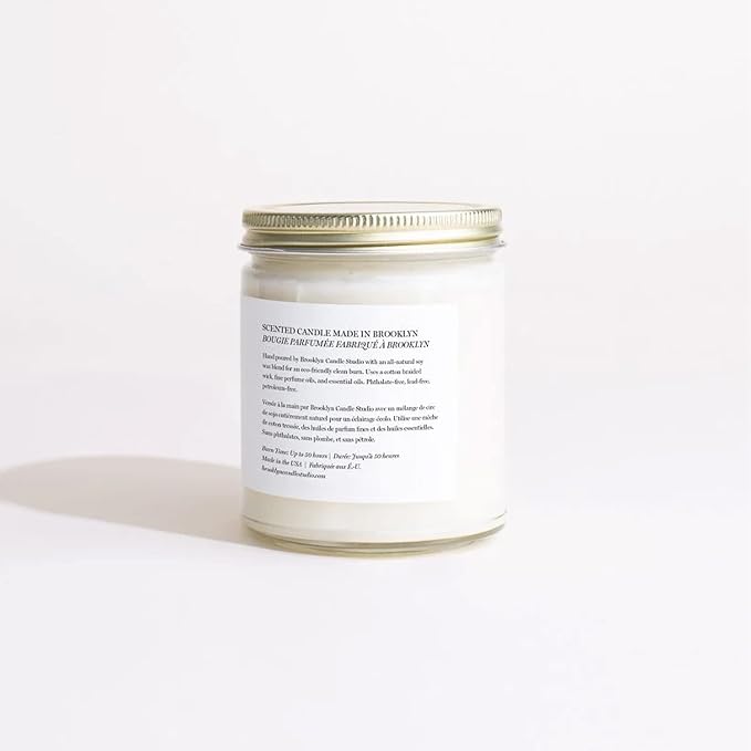 Brooklyn Candle Studio Santal Jar Candle - Luxury Scented Candle, Vegan Soy Wax, Hand Poured in The USA, 50 Hour Slow Burn Time - 7.5oz