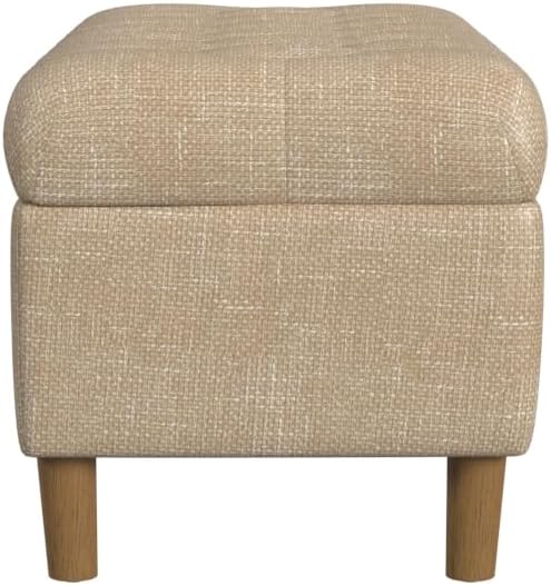 HomePop 40" Ainsley Button Tufted Storage Bench - Light Tan Textured Solid