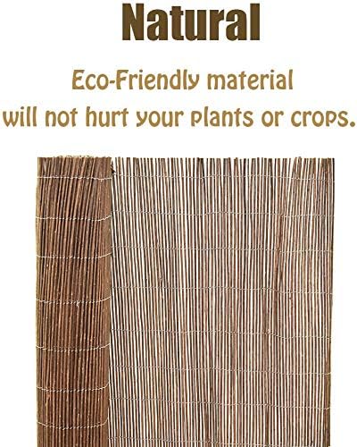 Landgarden Natural Willow Privacy Fence Screen, Wood Fence Rolls Cover for Outdoor Balcony Patio Garden Border, Eco-Friendly Willow Branches Panel, 5 Feet High x 9.8 Feet Long