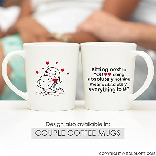 BoldLoft You Mean Everything to Me Couple Drinking Glasses-Couples Gifts for Anniversary, Valentines, Engagement, His Hers Gifts for Boyfriend, Girlfriend, Husband, Wife, Romantic Home Decor