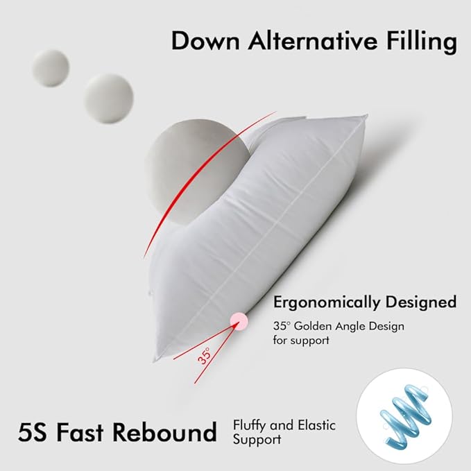 MIULEE 16x26 Synthetic Down Alternative Pillow Insert Decorative Throw Pillow 16 x 26 Inch Body Bed Sleeping Ultra Soft Fluffy Form for Sofa Couch Bed