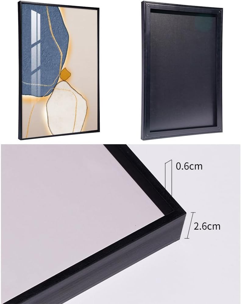 Bright Style Wall Art Set of 3 Frames Canvas Wall art Decor Abstract Minimalism Natural Posters & Prints, large Size Wall Art For Living room Bedroom Kitchen Office (24 "X 16" X 3 pieces, Blue)