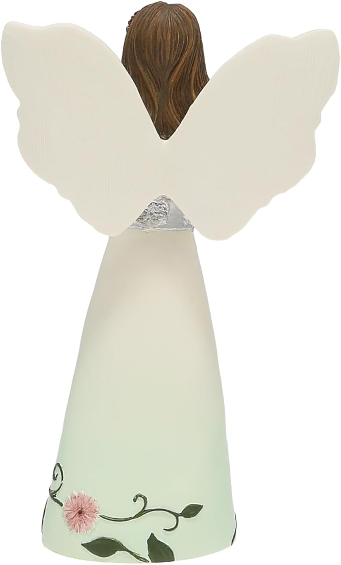 Pavilion Gift Company - Cherished Mother - 5" Angel Figurine Floral Spring Home Decor Mommy Mama Mom Present from Daughter Son Kids